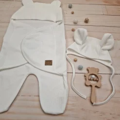 KAZUM Śpiworek, otulacz dla niemowlaka bawełniany 56/62 ivory