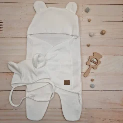 KAZUM Śpiworek, otulacz dla niemowlaka bawełniany 56/62 ivory