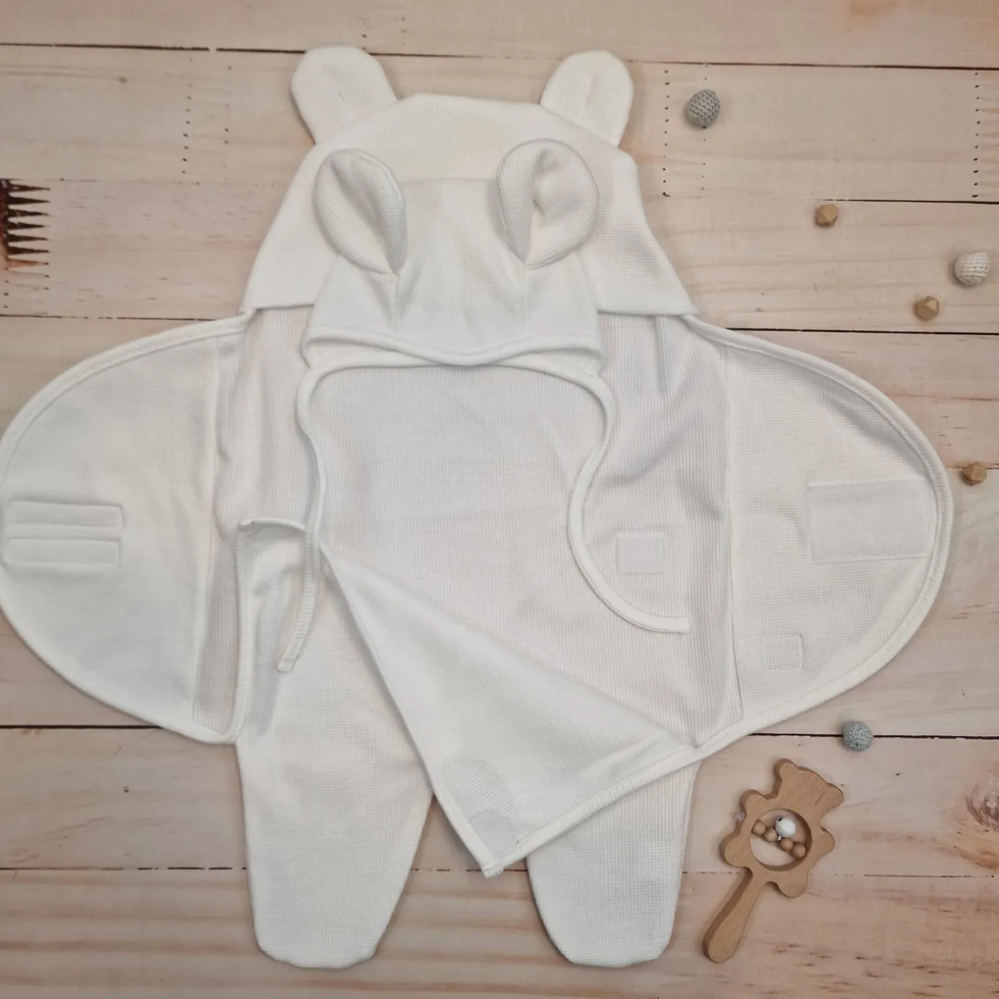 KAZUM Śpiworek, otulacz dla niemowlaka bawełniany 56/62 ivory