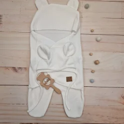 KAZUM Śpiworek, otulacz dla niemowlaka bawełniany 56/62 ivory