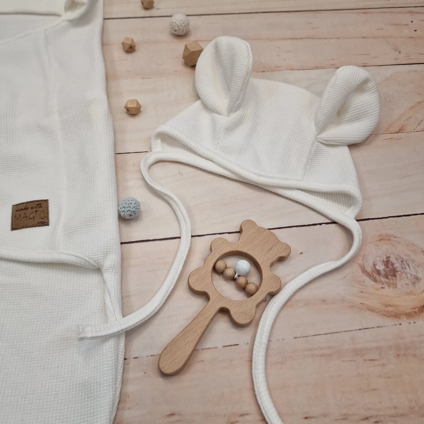 KAZUM Śpiworek, otulacz dla niemowlaka bawełniany 56/62 ivory