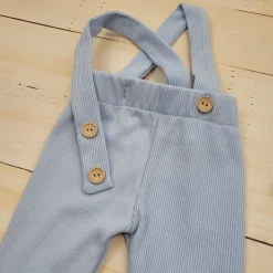 KAZUM prążkowane legginsy spodnie ze ściągaczem, na szelkach 56-86 blue dream