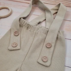 KAZUM prążkowane legginsy spodnie ze ściagaczem, na szelkach 56-86 caramel coffee