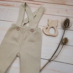 KAZUM prążkowane legginsy spodnie ze ściagaczem, na szelkach 56-86 caramel coffee