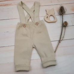 KAZUM prążkowane legginsy spodnie ze ściagaczem, na szelkach 56-86 caramel coffee