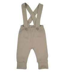 KAZUM prążkowane legginsy spodnie ze ściagaczem, na szelkach 56-86 caramel coffee