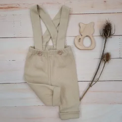 KAZUM prążkowane legginsy spodnie ze ściagaczem, na szelkach 56-86 caramel coffee