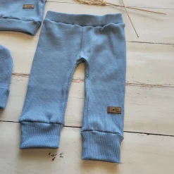 KAZUM Prążkowany komplet 3 cz bluza+spodnie+czapka 56-86 baby blue
