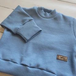 KAZUM Prążkowany komplet 3 cz bluza+spodnie+czapka 56-86 baby blue