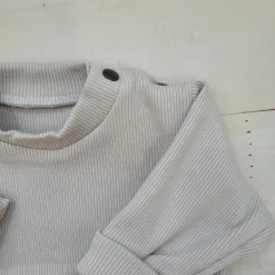 KAZUM Prążkowany komplet 3 cz bluza+spodnie+czapka 56-86 alabaster beige