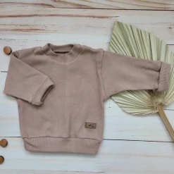 KAZUM Prążkowany komplet 3 cz bluza+spodnie+czapka 56-86 caffe mokka