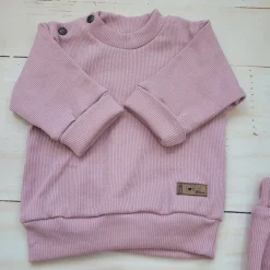 KAZUM Prążkowany komplet 3 cz bluza+spodnie+czapka 56-86 pinky cloud