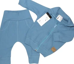 KAZUM Prążkowany komplet dres bluza bez kaptura + spodnie sky blue ostatnie sztuki 56, 86