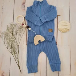 KAZUM Prążkowany komplet dres bluza bez kaptura + spodnie sky blue ostatnie sztuki 56, 86