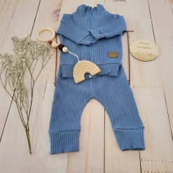 KAZUM Prążkowany komplet dres bluza bez kaptura + spodnie sky blue ostatnie sztuki 56, 86