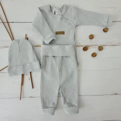 KAZUM Prążkowany komplet wyprawka 3 cz silver gray ostatnie sztuki 56, 62