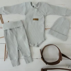 KAZUM Prążkowany komplet wyprawka 3 cz silver gray ostatnie sztuki 56, 62