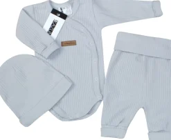 KAZUM Prążkowany komplet wyprawka 3 cz silver gray ostatnie sztuki 56, 62