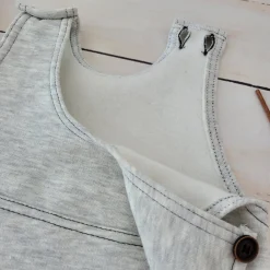 KAZUM Spodnie na szelkach z dresówki ocieplanej 56-86 silver gray