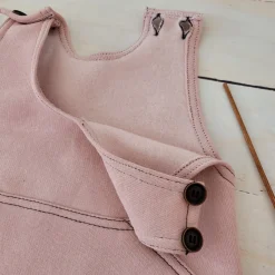KAZUM Spodnie na szelkach z dresówki ocieplanej 56-86 powder pink