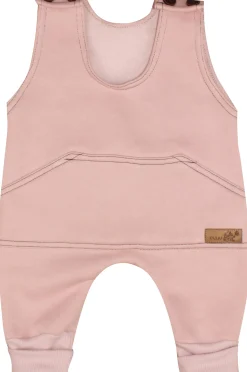 KAZUM Spodnie na szelkach z dresówki ocieplanej 56-86 powder pink