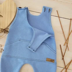 KAZUM Spodnie na szelkach z dresówki ocieplanej 56-86 baby blue