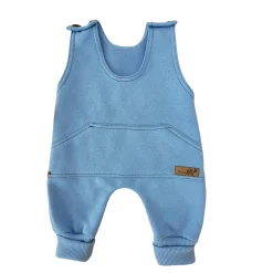 KAZUM Spodnie na szelkach z dresówki ocieplanej 56-86 baby blue