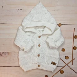 KAZUM Sweterek rozpinany dziergany rosnące z dzieckiem 56-86 coconut