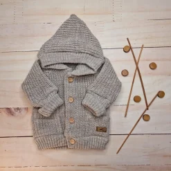 KAZUM Sweterek rozpinany dziergany rosnące z dzieckiem 56-86 hazelnut
