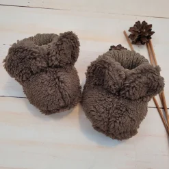 KAZUM Urocze buciki niemowlęce misiowe z uszkami i ściągaczem 56-86 chocolate muffin