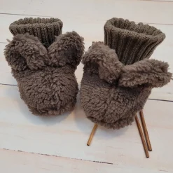 KAZUM Urocze buciki niemowlęce misiowe z uszkami i ściągaczem 56-86 chocolate muffin