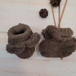 KAZUM Urocze buciki niemowlęce misiowe z uszkami i ściągaczem 56-86 chocolate muffin