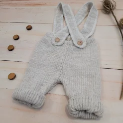 KAZUM włóczkowe legginsy na szelkach, regulowane 56-86 cappuccino