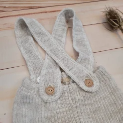 KAZUM włóczkowe legginsy na szelkach, regulowane 56-86 cappuccino