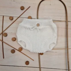 KAZUM Włóczkowe spodenki, bloomersy 56-86 coconut
