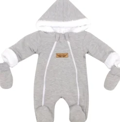Kombinezon bawełniany przejściowy jesień-zima szary ostatnia sztuka 62