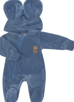 Kombinezon pajacyk z kapturem z uszami welurowy 56-86 jeans