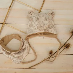 Komplet czapka dresowa niemowlęca + apaszka wiewiórki ostatnie sztuki 80/86