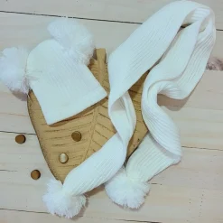 Komplet Czapka+szalik z pomponami różne rozmiary od 0 do 5lat