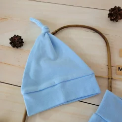 Komplet spodnie + czapka niemowlęca błękitny ostatnie sztuki 50
