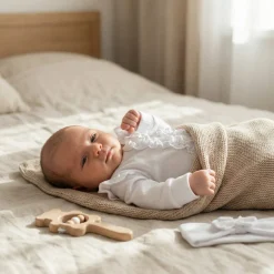 Nowoczesny elegancki pajacyk bawełniany z falbanką+opaska 56-62 biały