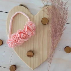 Opaska kwiaty piankowe bezuciskowa 5róż różowych