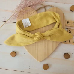 Piękna opaska pin-up dla niemowląt 0-12 miesięcy musztardowa