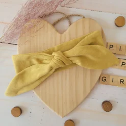 Piękna opaska pin-up dla niemowląt 0-12 miesięcy musztardowa