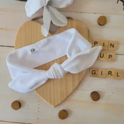 Piękna opaska pin-up dla niemowląt 0-12 miesięcy biała