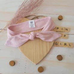 Piękna opaska pin-up dla niemowląt 0-12 miesięcy brudny róż
