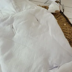 Śpiworek muślinowy z bawełnianą podszewką do fotelika biały