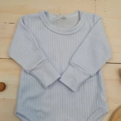 Prążkowane body rosnące wraz z dzieckiem 56-86 baby blue