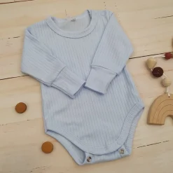 Prążkowane body rosnące wraz z dzieckiem 56-86 baby blue