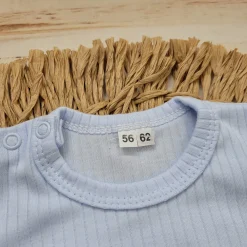 Prążkowane body rosnące wraz z dzieckiem 56-86 baby blue krótki rękaw